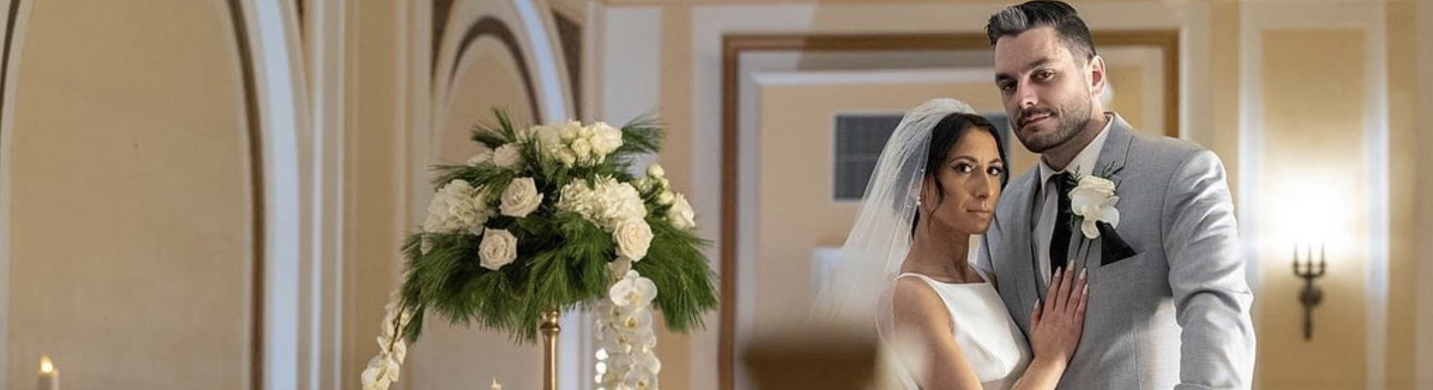 bride and groom at the anthracite center